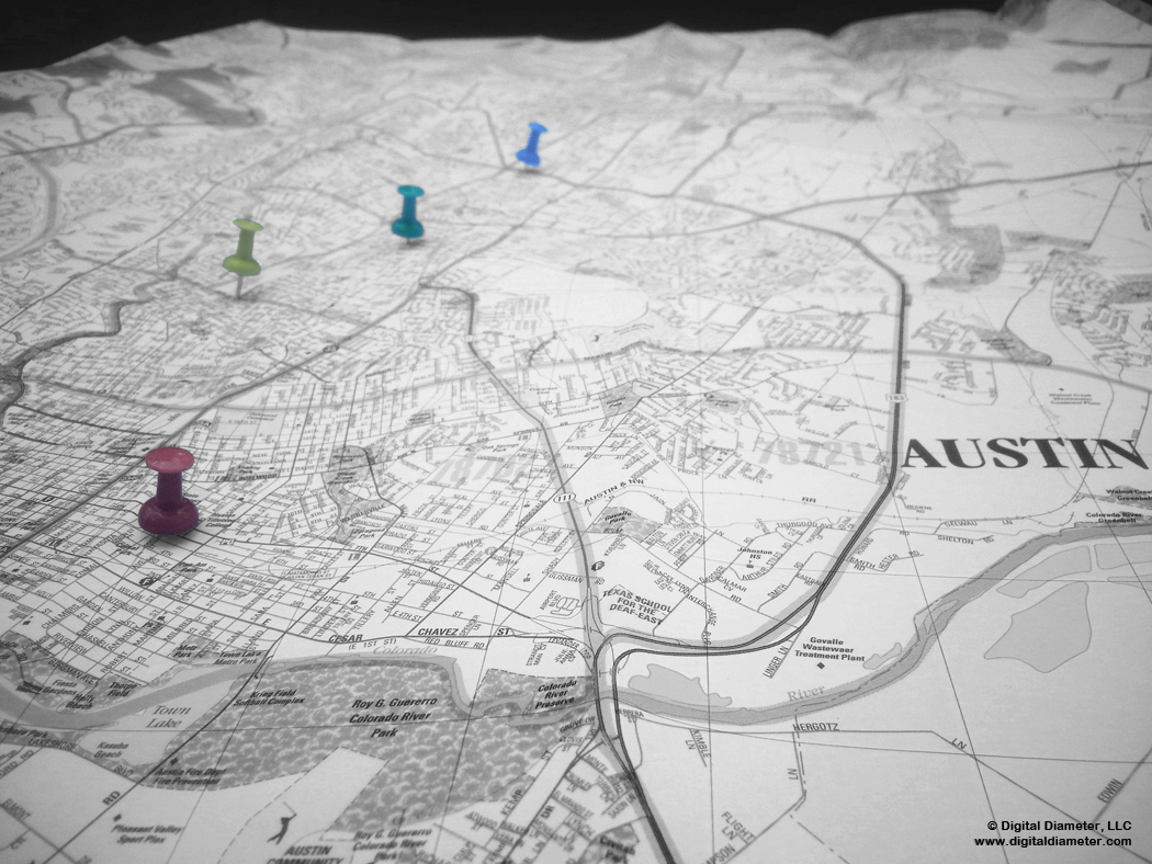 Austin Map Closeup Austin Texas Map